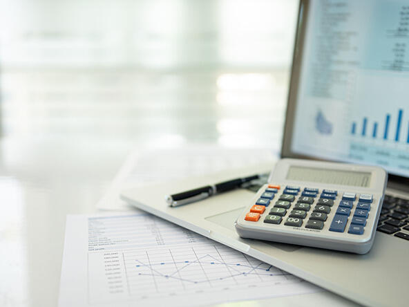 Calculator on laptop